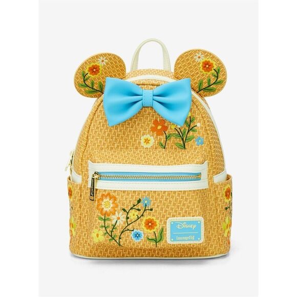 Loungefly Disney Minnie Mouse Raffia Floral Ears Mini Backpack main image 4